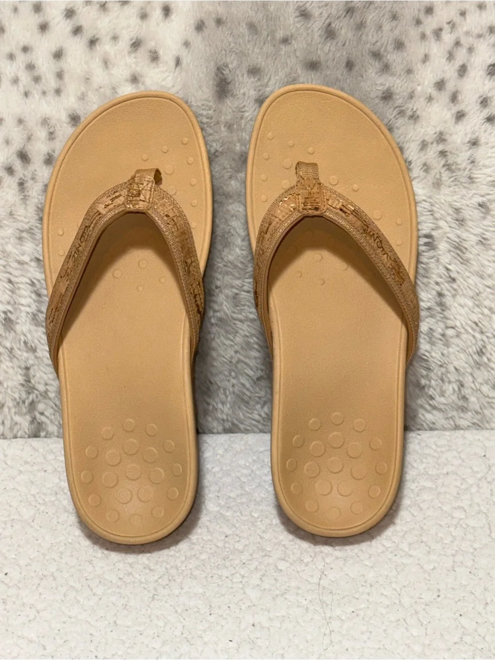 Vionic High Tide Platform Sandals Gold Cork Women Sz 11
